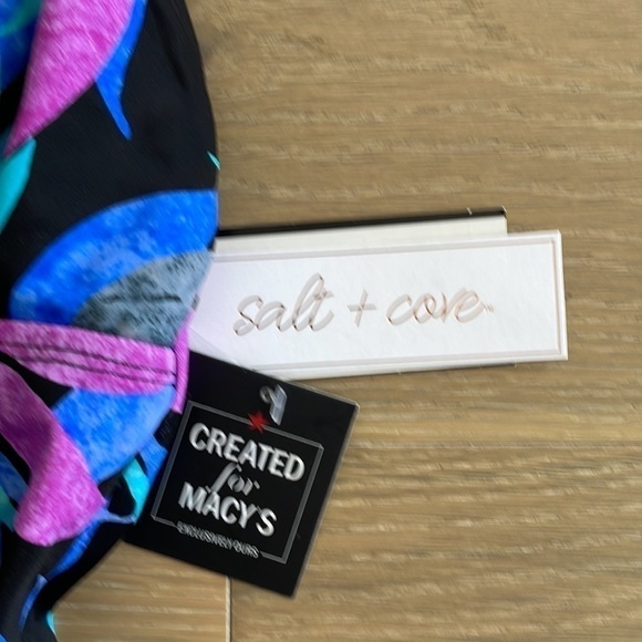 Nwt Salt + Cove Printed Ruched Tankini Swim Top - Picture 6 of 7